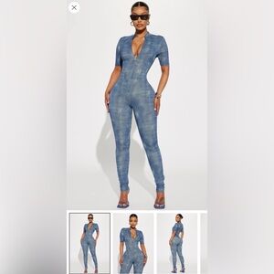 Fashion Nova Dressed In Denim Jumpsuit